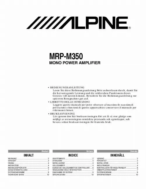 Mode d'emploi ALPINE MRP-M350