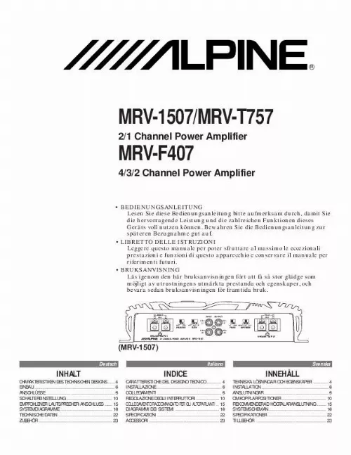 Mode d'emploi ALPINE MRV-F407