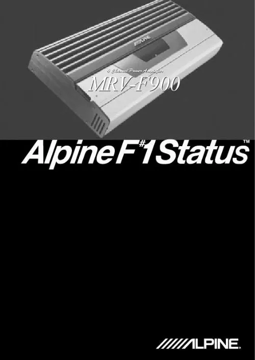 Mode d'emploi ALPINE MRV-F900 F1 STATUS
