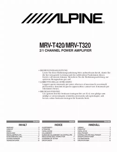 Mode d'emploi ALPINE MRV-T320