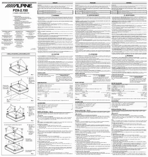 Mode d'emploi ALPINE PDX-2 150