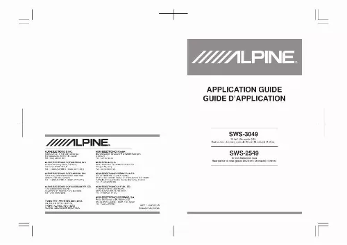 Mode d'emploi ALPINE SWS-2549