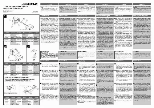 Mode d'emploi ALPINE TDM-7545R