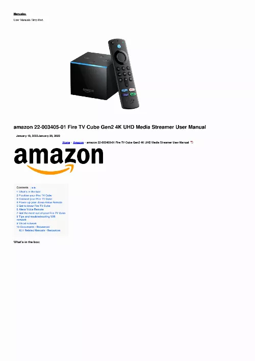 Mode d'emploi AMAZON FIRE TV CUBE