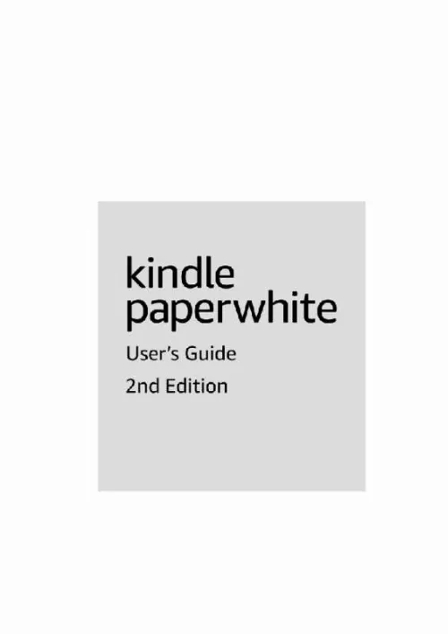 Mode d'emploi AMAZON KINDLE PAPERWHITE 3G