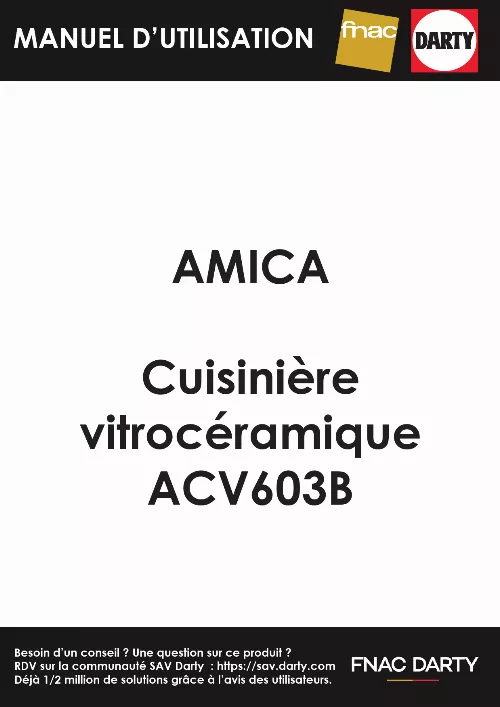 Mode d'emploi AMICA ACE603B
