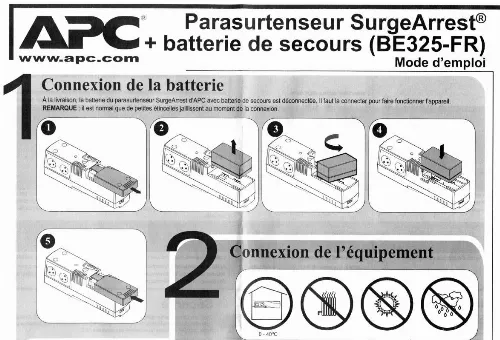 Mode d'emploi APC PARASURTENSEUR BE325