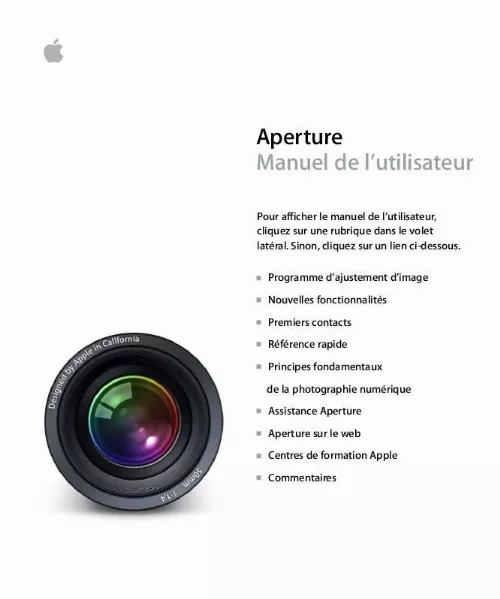 Mode d'emploi APPLE APERTURE