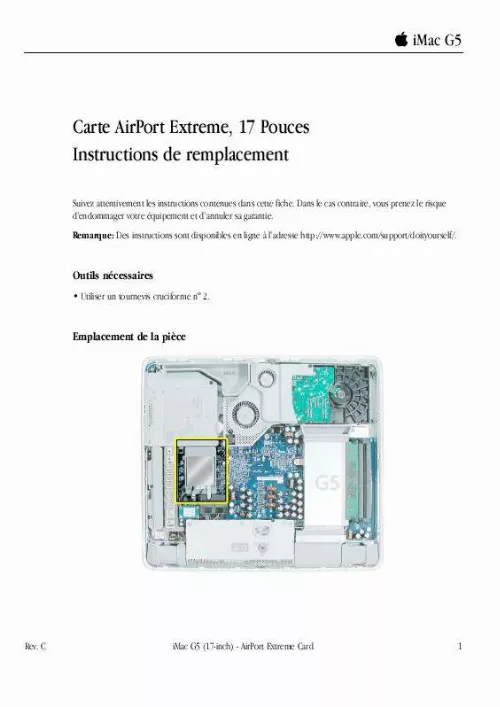 Mode d'emploi APPLE IMAC G5 17-INCH