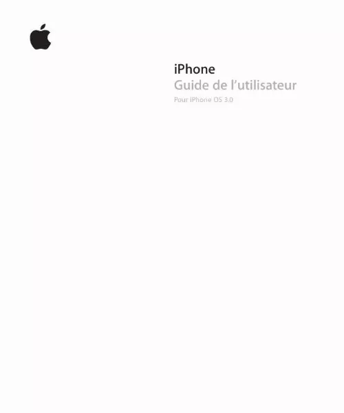 Mode d'emploi APPLE IPHONE OS 3.0