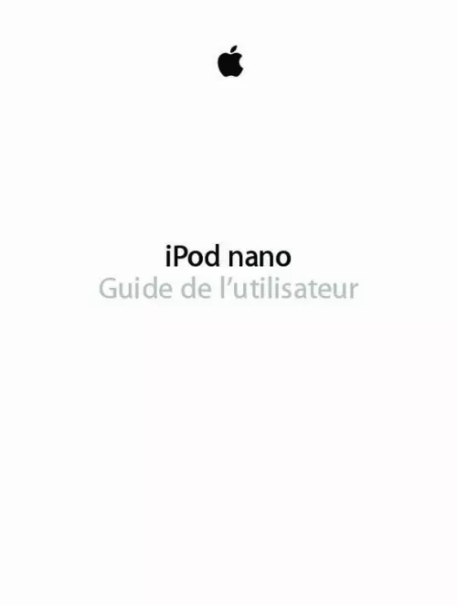 Mode d'emploi APPLE IPOD NANO 16 GO