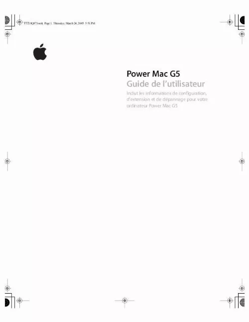Mode d'emploi APPLE POWER MAC G5 (2005)