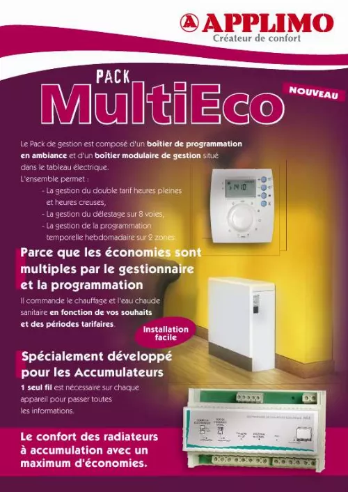 Mode d'emploi APPLIMO MULTIECO