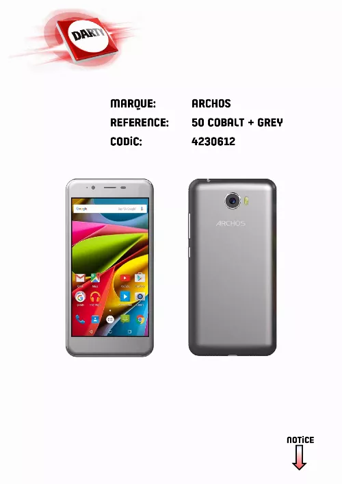 Mode d'emploi ARCHOS 50 COBALT PLUS