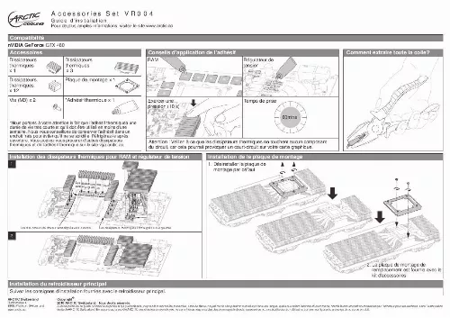 Mode d'emploi ARCTIC COOLING VR004