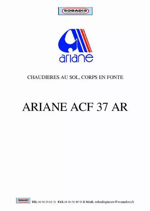 Mode d'emploi ARIANE ACF 37 AR