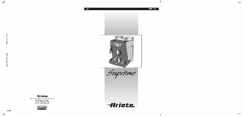 Mode d'emploi ARIETE SUPREME 1316