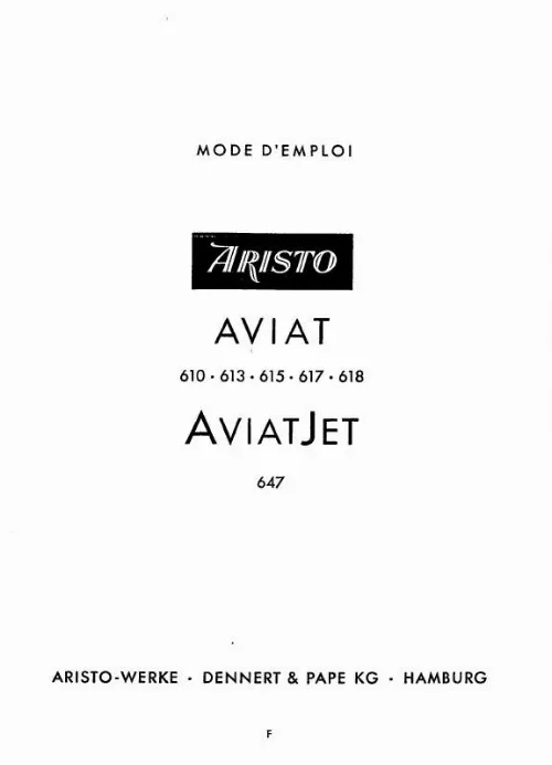 Mode d'emploi ARISTO AVIAT 610