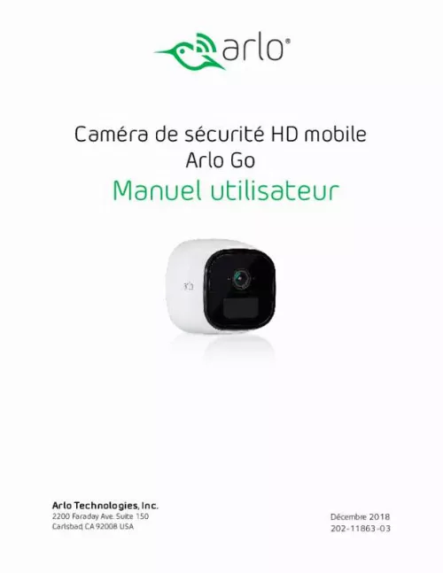 Mode d'emploi ARLO GO VMA4410-10000S