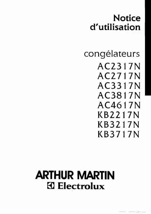 Mode d'emploi ARTHUR MARTIN AC2317N