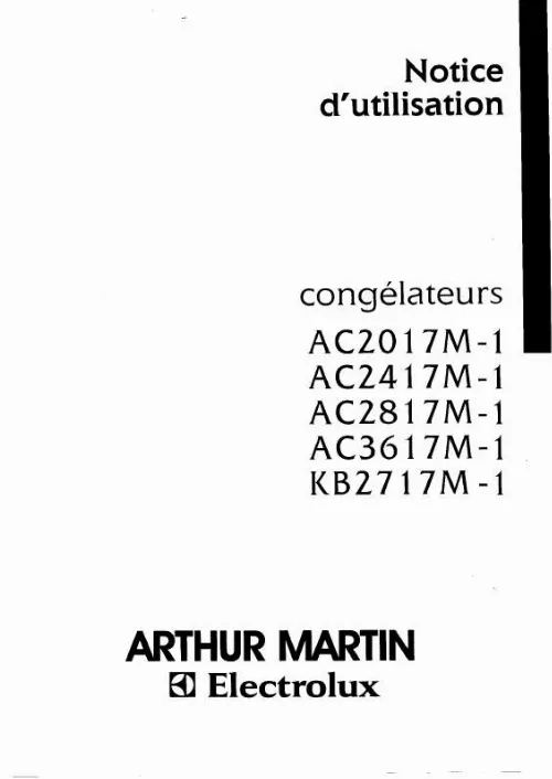 Mode d'emploi ARTHUR MARTIN AC3617M1