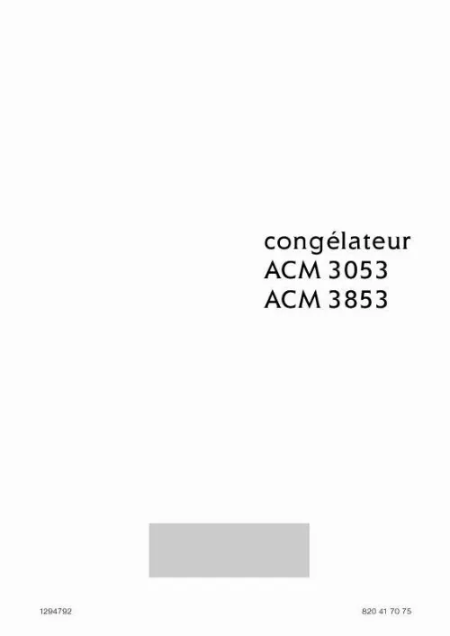 Mode d'emploi ARTHUR MARTIN ACM3853