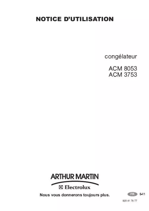 Mode d'emploi ARTHUR MARTIN ACM8053