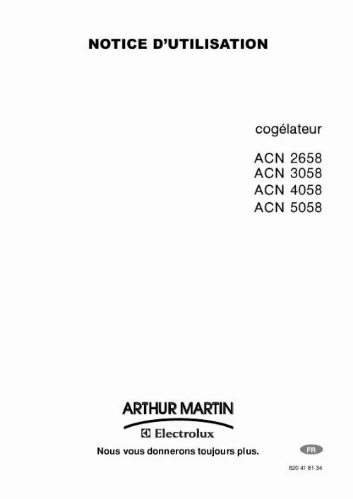 Mode d'emploi ARTHUR MARTIN ACN4058