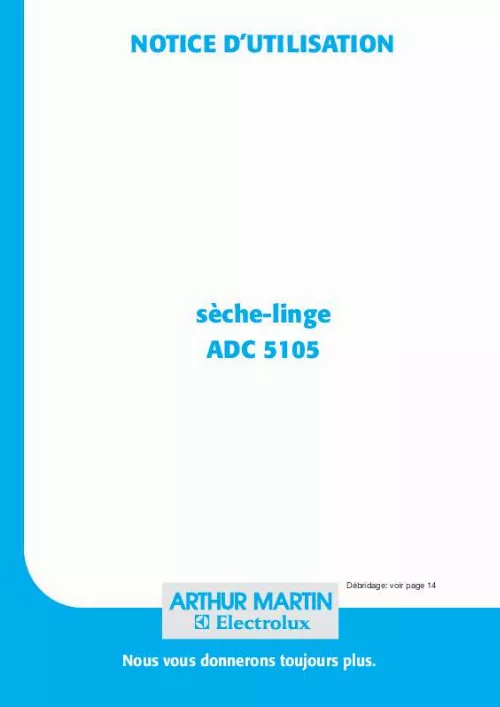 Mode d'emploi ARTHUR MARTIN ADC5105