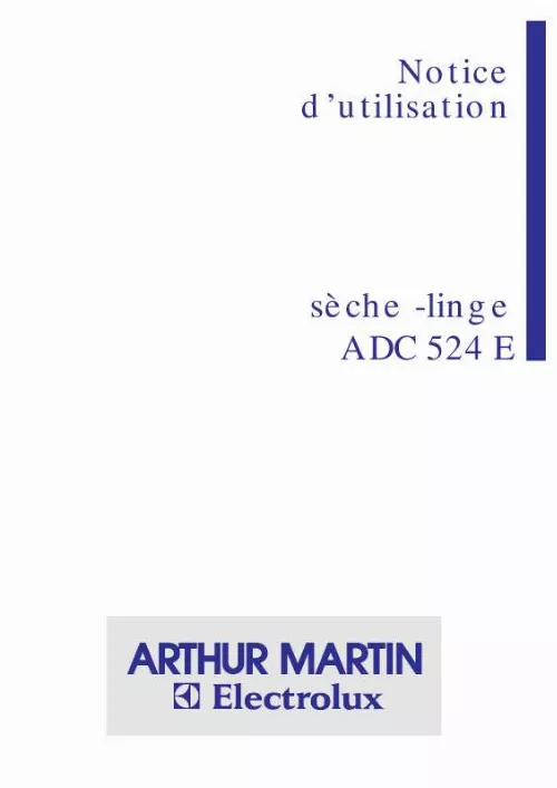 Mode d'emploi ARTHUR MARTIN ADC524E