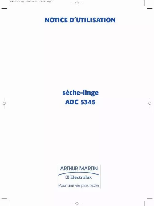 Mode d'emploi ARTHUR MARTIN ADC5345