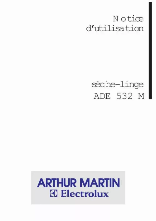 Mode d'emploi ARTHUR MARTIN ADE532M
