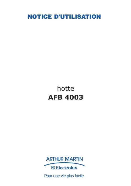 Mode d'emploi ARTHUR MARTIN AFB4003X