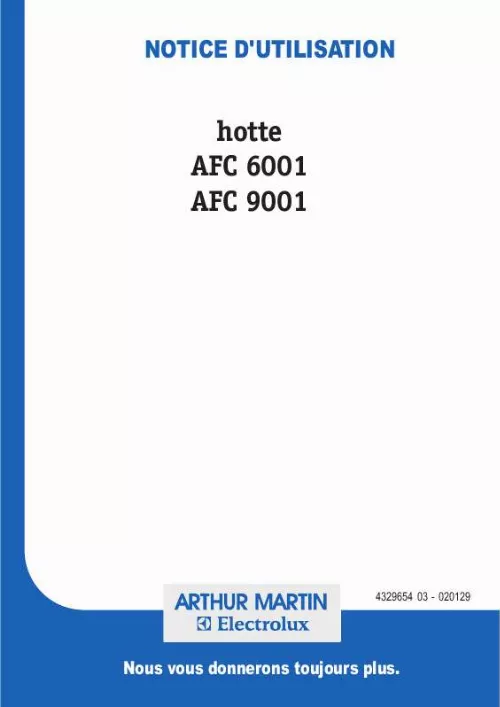 Mode d'emploi ARTHUR MARTIN AFC6001N