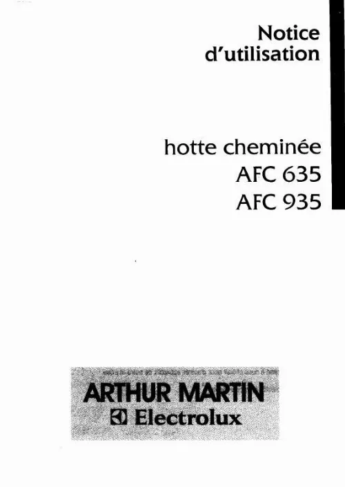 Mode d'emploi ARTHUR MARTIN AFC935X