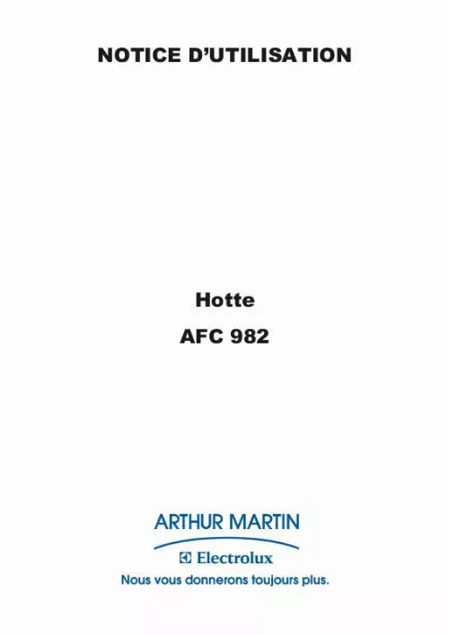 Mode d'emploi ARTHUR MARTIN AFC982N