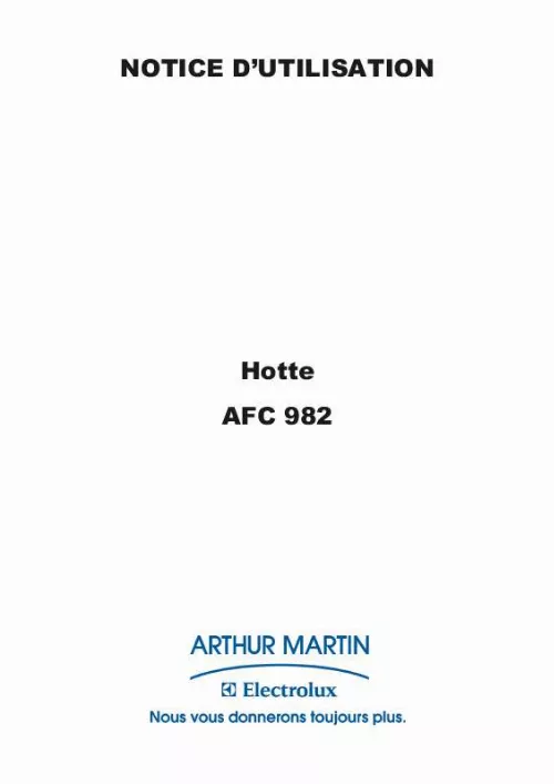 Mode d'emploi ARTHUR MARTIN AFC982W