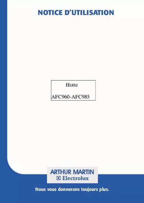 Mode d'emploi ARTHUR MARTIN AFC985R