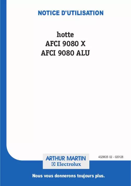 Mode d'emploi ARTHUR MARTIN AFCI9080X