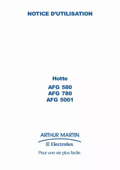 Mode d'emploi ARTHUR MARTIN AFG 580
