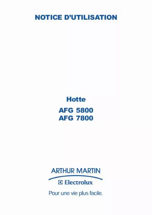 Mode d'emploi ARTHUR MARTIN AFG5800X