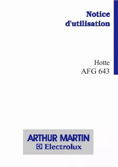 Mode d'emploi ARTHUR MARTIN AFG643W