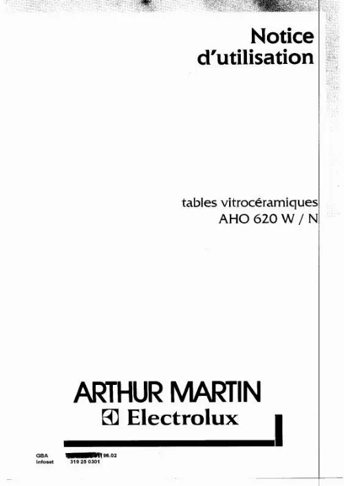 Mode d'emploi ARTHUR MARTIN AHO620N