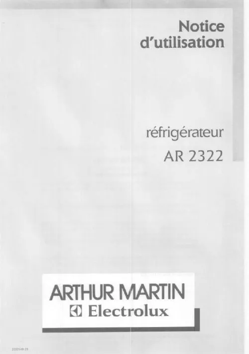Mode d'emploi ARTHUR MARTIN AR2322W