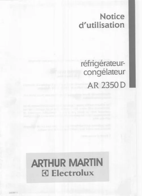 Mode d'emploi ARTHUR MARTIN AR2350D