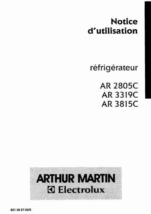 Mode d'emploi ARTHUR MARTIN AR2805C