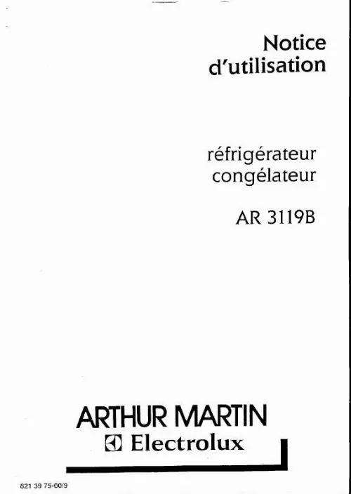 Mode d'emploi ARTHUR MARTIN AR3119B