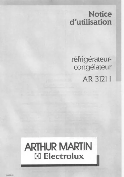 Mode d'emploi ARTHUR MARTIN AR3121I