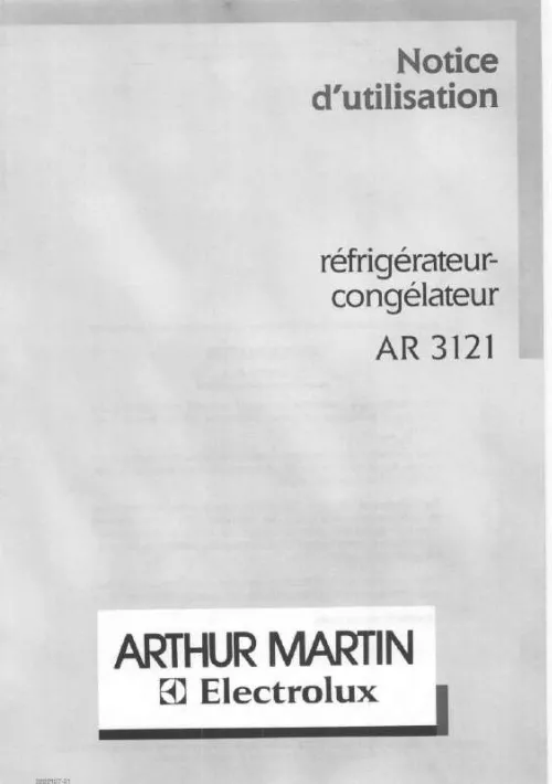 Mode d'emploi ARTHUR MARTIN AR3121W