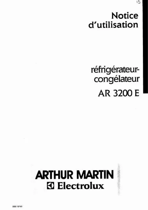 Mode d'emploi ARTHUR MARTIN AR3200E